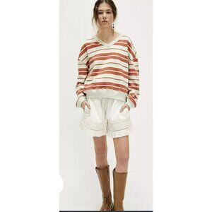 Free People Classic Striped Sweatshirt NWOT Sz Large
